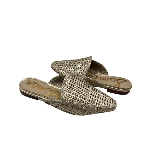 Sam Edelman Metallic Woven Gold Mesh Leona Mules Size 8.5 - Picture 1 of 10